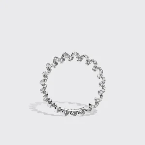 MINI WHITE GOLD DIAMOND SLINKEE RING>Boochier Hot
