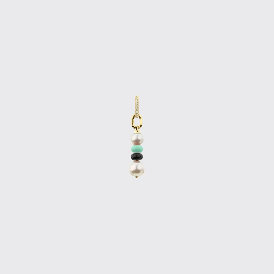 mint_greenblack_double_pe_0.webp MINT GREEN-BLACK DOUBLE PEARL DIAMOND B-BOY EARRING>Boochier Clearance