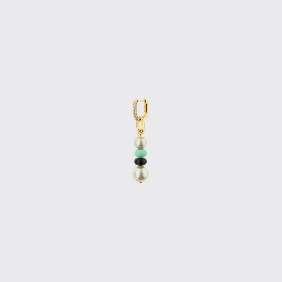 mint_greenblack_double_pe_1.webp MINT GREEN-BLACK DOUBLE PEARL DIAMOND B-BOY EARRING>Boochier Clearance