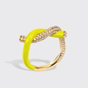 NEON YELLOW FRUIT HOOPS DIAMOND RING>Boochier Best