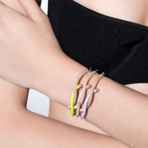 NEON YELLOW FRUIT HOOPS DIAMOND BANGLE>Boochier Best