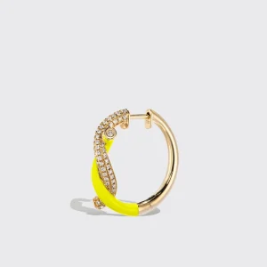 NEON YELLOW FRUIT HOOPS EARRINGS>Boochier Clearance