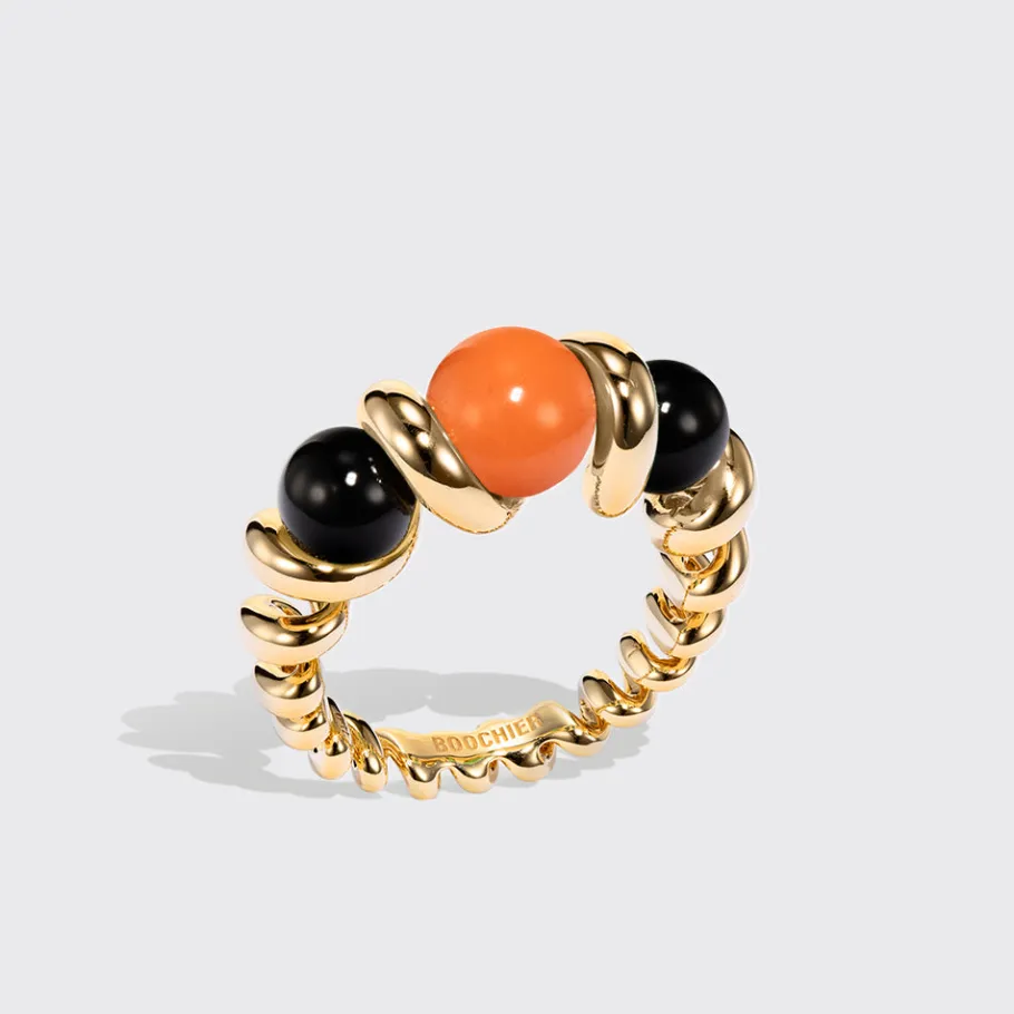 onyx__coral_gumball_slink_0.webp ONYX & CORAL GUMBALL SLINKEE RING>Boochier Clearance