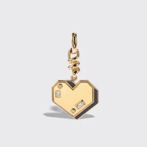 ONYX YELLOW GOLD HEART CHARM>Boochier New