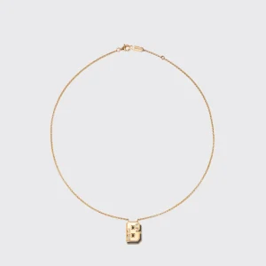 ONYX YELLOW GOLD LETTER NECKLACE>Boochier Outlet