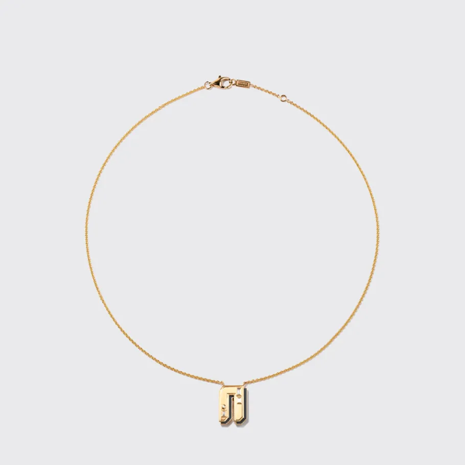 onyx_yellow_gold_letter_n_8.webp ONYX YELLOW GOLD LETTER NECKLACE>Boochier Outlet