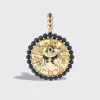 ONYX YELLOW GOLD LUCKY CAT DIAMOND CHARM>Boochier Hot