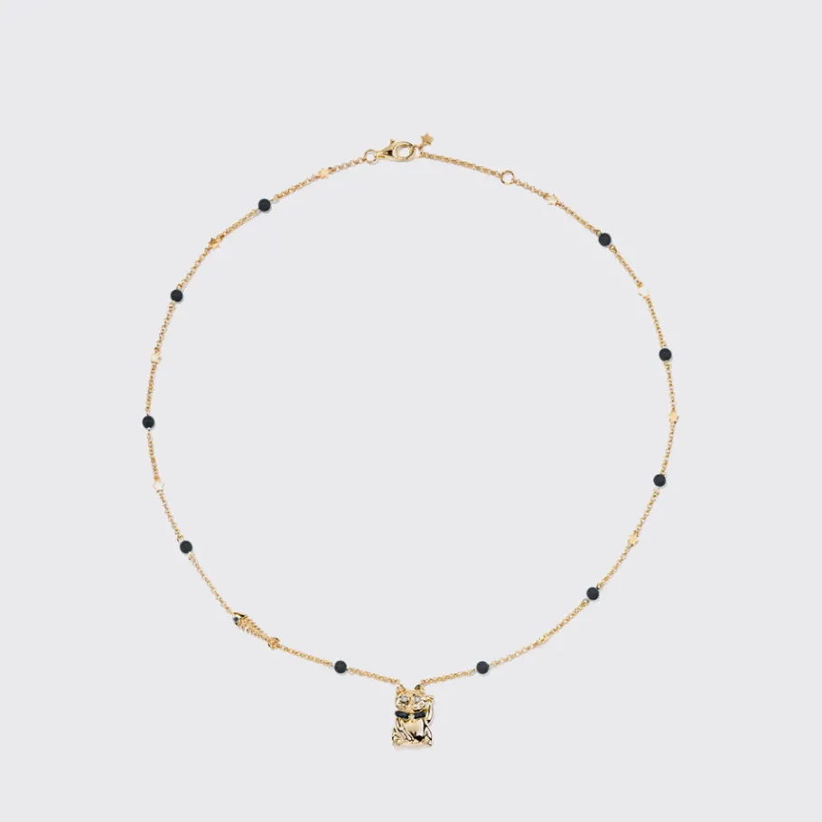 onyx_yellow_gold_lucky_ca_0.webp ONYX YELLOW GOLD LUCKY CAT DIAMOND NECKLACE>Boochier Hot
