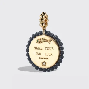 ONYX YELLOW GOLD LUCKY CAT DIAMOND CHARM>Boochier Hot