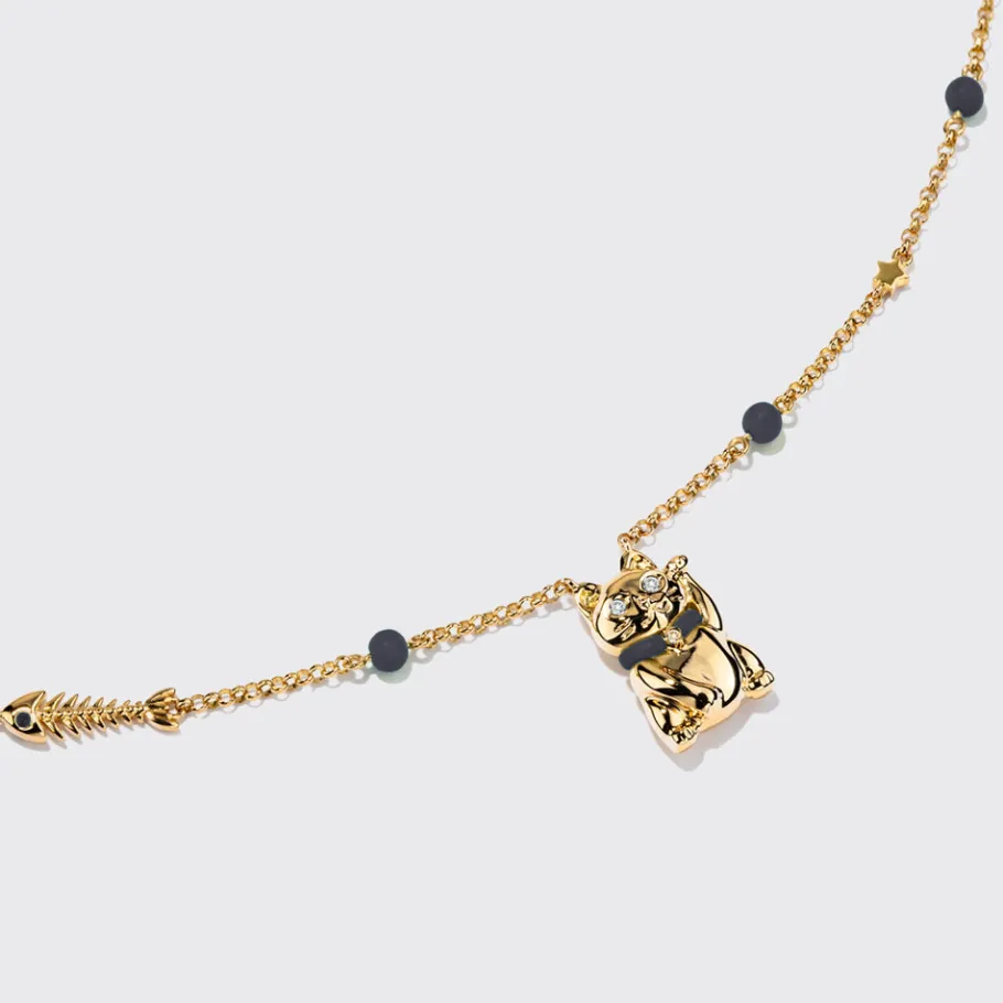 onyx_yellow_gold_lucky_ca_1.webp ONYX YELLOW GOLD LUCKY CAT DIAMOND NECKLACE>Boochier Hot