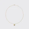 ONYX YELLOW GOLD MINI LETTER NECKLACE>Boochier New