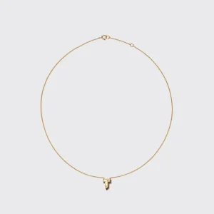 ONYX YELLOW GOLD MINI LETTER NECKLACE>Boochier New