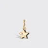 ONYX YELLOW GOLD MINI STAR HOOP MONO EARRING>Boochier Outlet