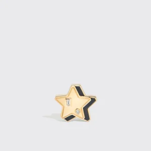 ONYX YELLOW GOLD MINI STAR STUDS>Boochier Clearance