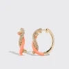 ORANGE FRUIT HOOPS EARRINGS>Boochier Fashion
