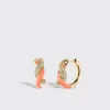 ORANGE SMALL FRUIT HOOPS EARRINGS>Boochier Hot