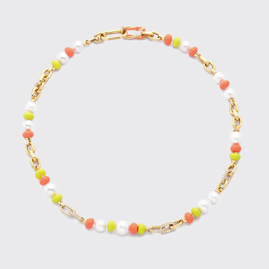 orangeneon_yellow_diamond_0-1.webp ORANGE-NEON YELLOW DIAMOND B-BOY CHAIN NECKLACE>Boochier Outlet