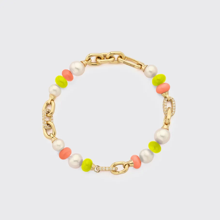 orangeneon_yellow_diamond_0.webp ORANGE-NEON YELLOW DIAMOND B-BOY CHAIN BRACELET>Boochier Fashion