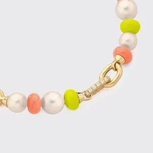 ORANGE-NEON YELLOW DIAMOND B-BOY CHAIN BRACELET>Boochier Fashion
