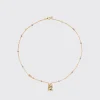 PHOSPHOSIDERITE YELLOW GOLD LUCKY CAT DIAMOND NECKLACE>Boochier Online