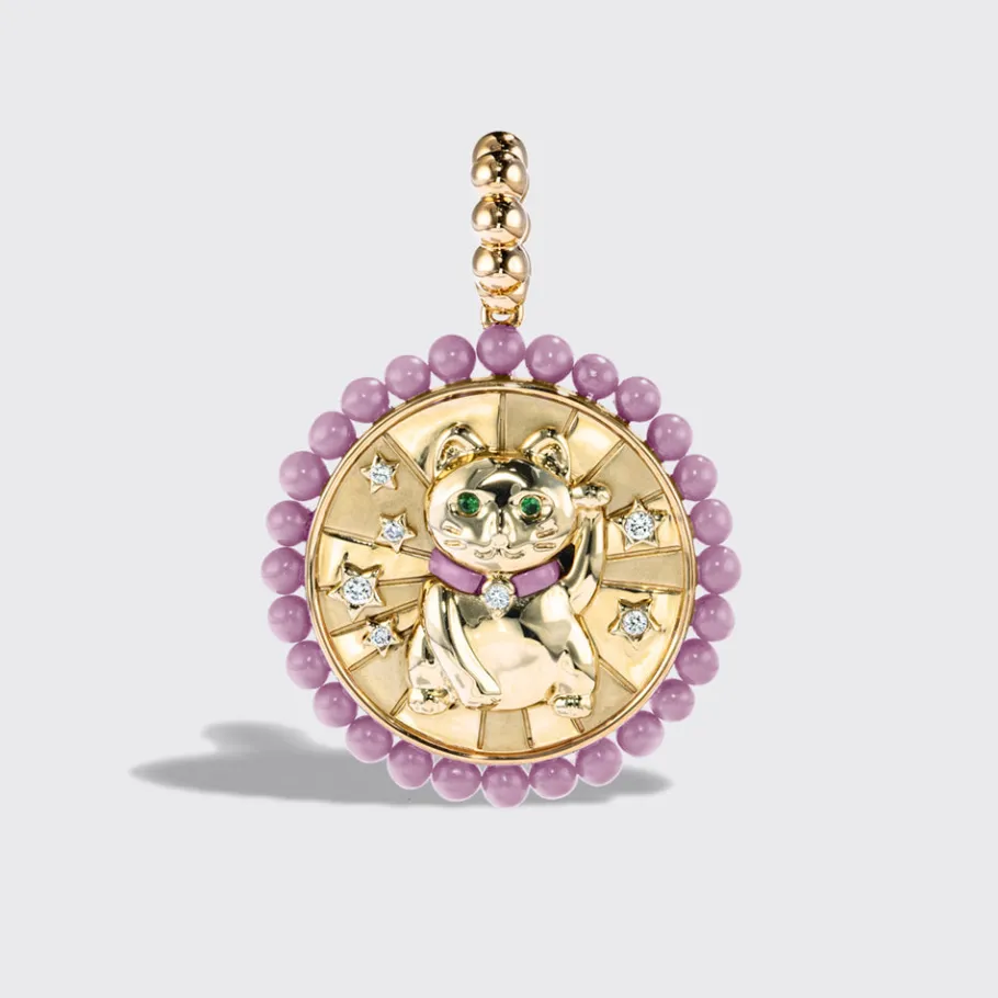 phosphosiderite_yellow_go_0-15.webp PHOSPHOSIDERITE YELLOW GOLD LUCKY CAT DIAMOND CHARM>Boochier Hot
