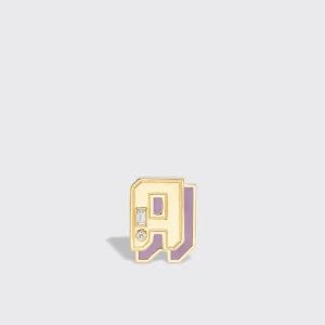 PHOSPHOSIDERITE YELLOW GOLD MINI LETTER MONO STUD>Boochier Fashion