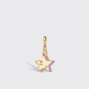 PHOSPHOSIDERITE YELLOW GOLD MINI STAR HOOP MONO EARRING>Boochier Outlet