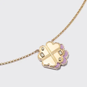 PHOSPHOSIDERITE YELLOW GOLD CLOVER LEAF NECKLACE>Boochier Outlet