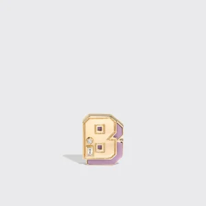 PHOSPHOSIDERITE YELLOW GOLD MINI LETTER MONO STUD>Boochier Fashion