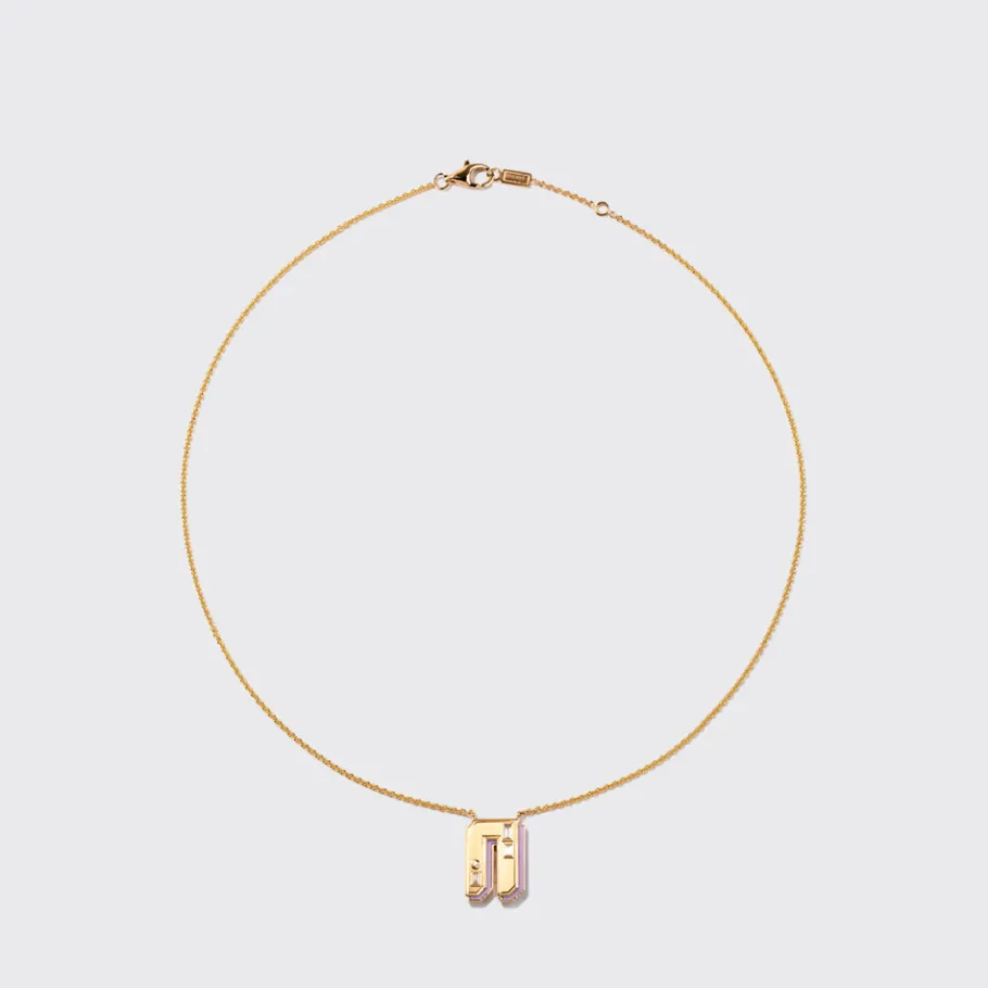 phosphosiderite_yellow_go_8.webp PHOSPHOSIDERITE YELLOW GOLD LETTER NECKLACE>Boochier New