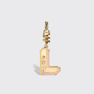 PINK OPAL NOSTALGIA LETTER CHARM>Boochier Hot