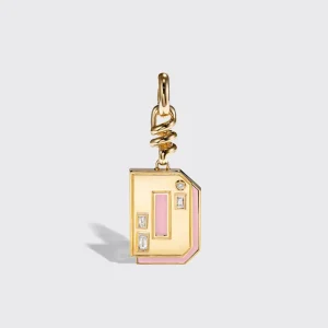 PINK OPAL NOSTALGIA LETTER CHARM>Boochier Hot