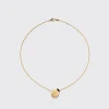 PINK OPAL YELLOW GOLD LADYBUG NECKLACE>Boochier New