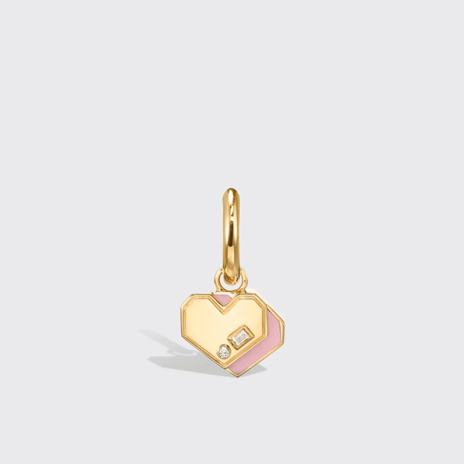 pink_opal_yellow_gold_min_0-5.webp PINK OPAL YELLOW GOLD MINI HEART HOOP MONO EARRING>Boochier Online