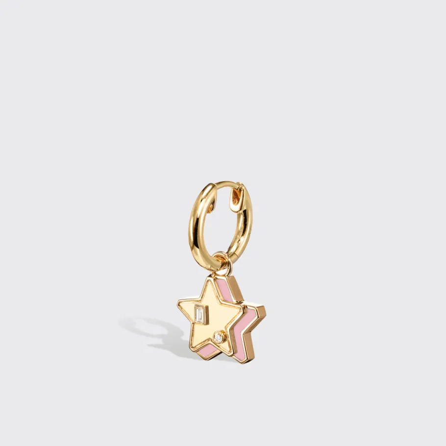 pink_opal_yellow_gold_min_1-3.webp PINK OPAL YELLOW GOLD MINI STAR HOOP MONO EARRING>Boochier Discount