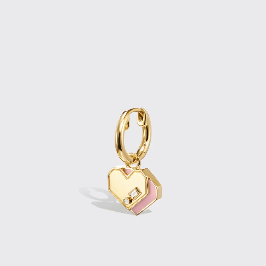 pink_opal_yellow_gold_min_1-5.webp PINK OPAL YELLOW GOLD MINI HEART HOOP MONO EARRING>Boochier Online