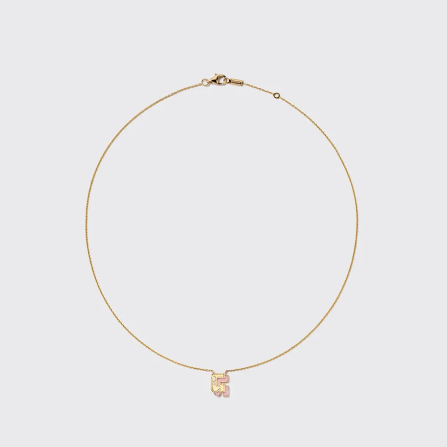 pink_opal_yellow_gold_min_2-3.webp PINK OPAL YELLOW GOLD MINI LETTER NECKLACE>Boochier Best