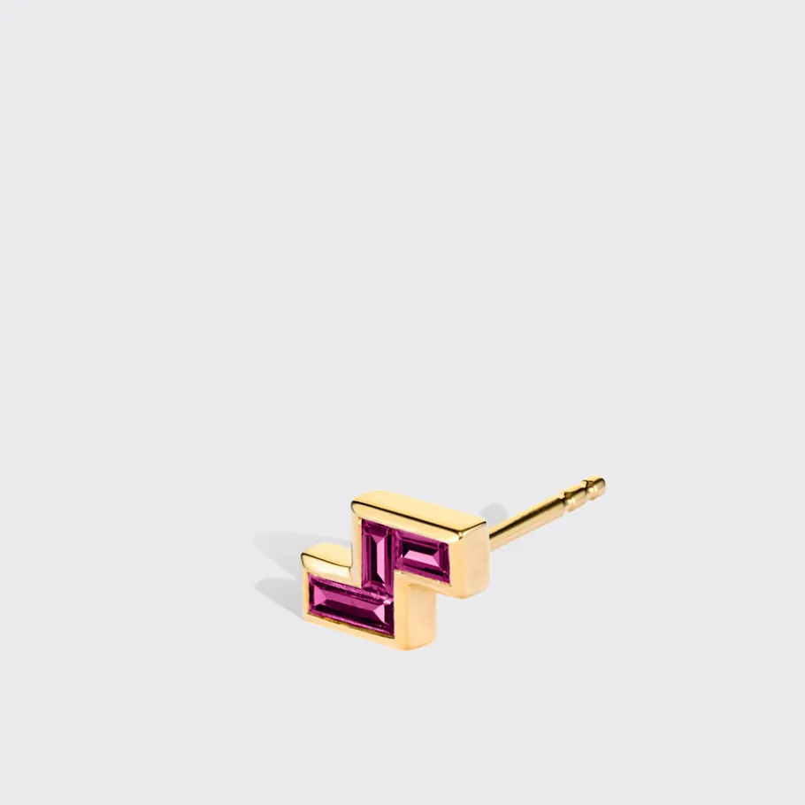 pink_sapphire_yellow_gold_1-3.webp PINK SAPPHIRE YELLOW GOLD ARCADE MONO STUD (Z SHAPE)>Boochier Best