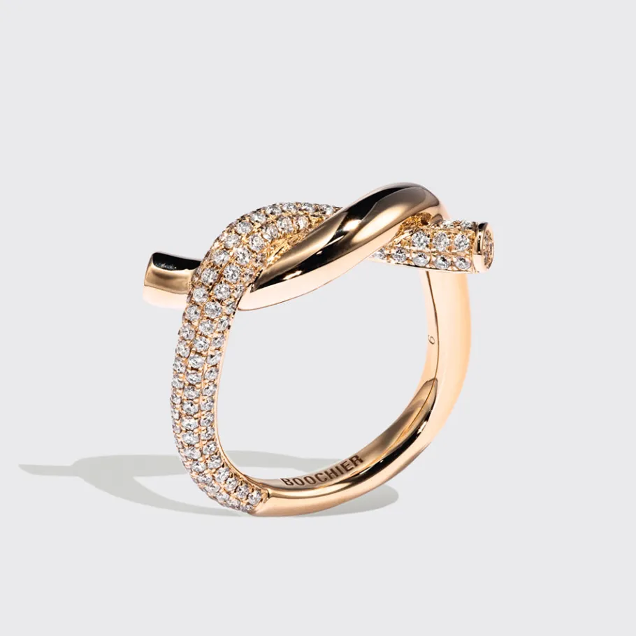 rose_gold_half_diamond_ti_0.webp ROSE GOLD HALF DIAMOND TIES RING>Boochier Sale