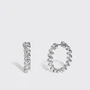 SMALL WHITE GOLD MINI SLINKEE EARRINGS>Boochier Fashion