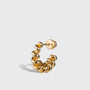 SMALL YELLOW GOLD SLINKEE EARRINGS>Boochier Fashion