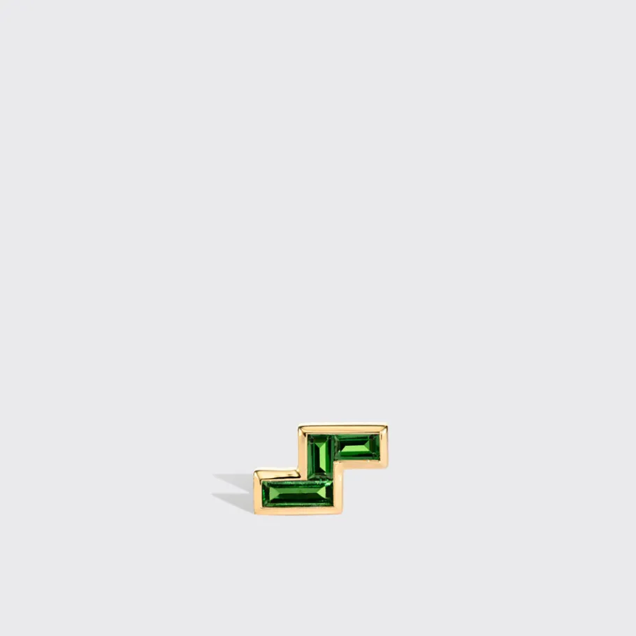 tsavorite_yellow_gold_arc_0-3.webp TSAVORITE YELLOW GOLD ARCADE MONO STUD (Z SHAPE)>Boochier Sale