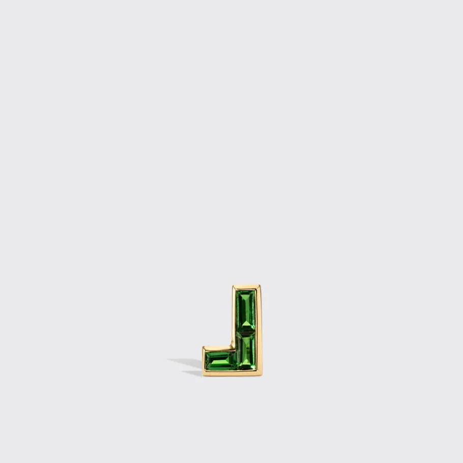 tsavorite_yellow_gold_arc_0.webp TSAVORITE YELLOW GOLD ARCADE MONO STUD (L SHAPE)>Boochier Discount