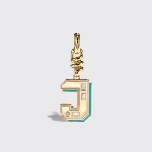 TURQUOISE NOSTALGIA LETTER CHARM>Boochier Discount