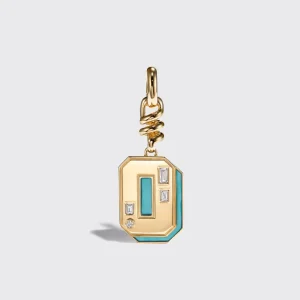 TURQUOISE NOSTALGIA LETTER CHARM>Boochier Discount