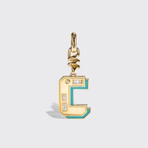 TURQUOISE NOSTALGIA LETTER CHARM>Boochier Discount