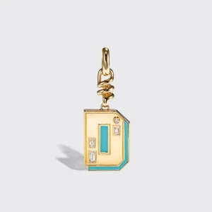 TURQUOISE NOSTALGIA LETTER CHARM>Boochier Discount