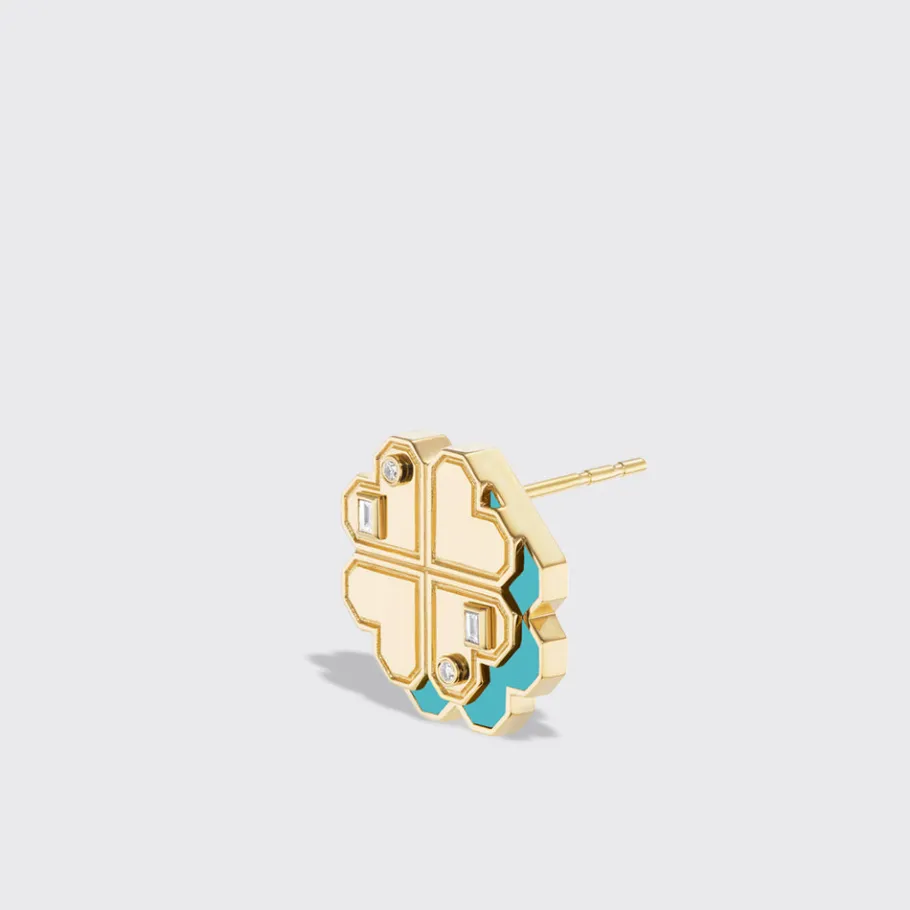 turquoise_yellow_gold_clo_1.webp TURQUOISE YELLOW GOLD CLOVER LEAF STUDS>Boochier Clearance
