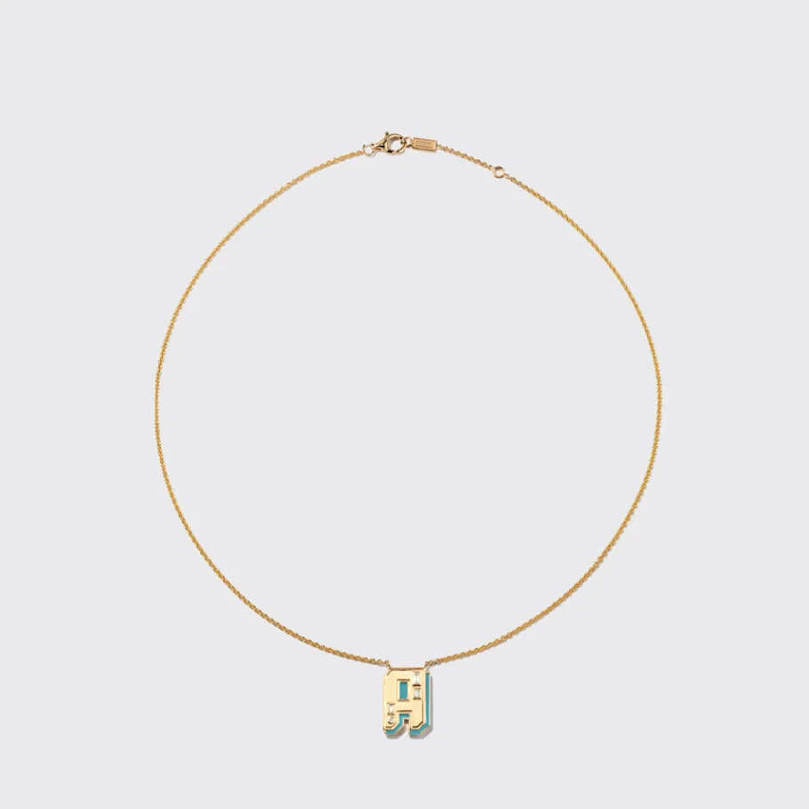 turquoise_yellow_gold_let_0.webp TURQUOISE YELLOW GOLD LETTER NECKLACE>Boochier New