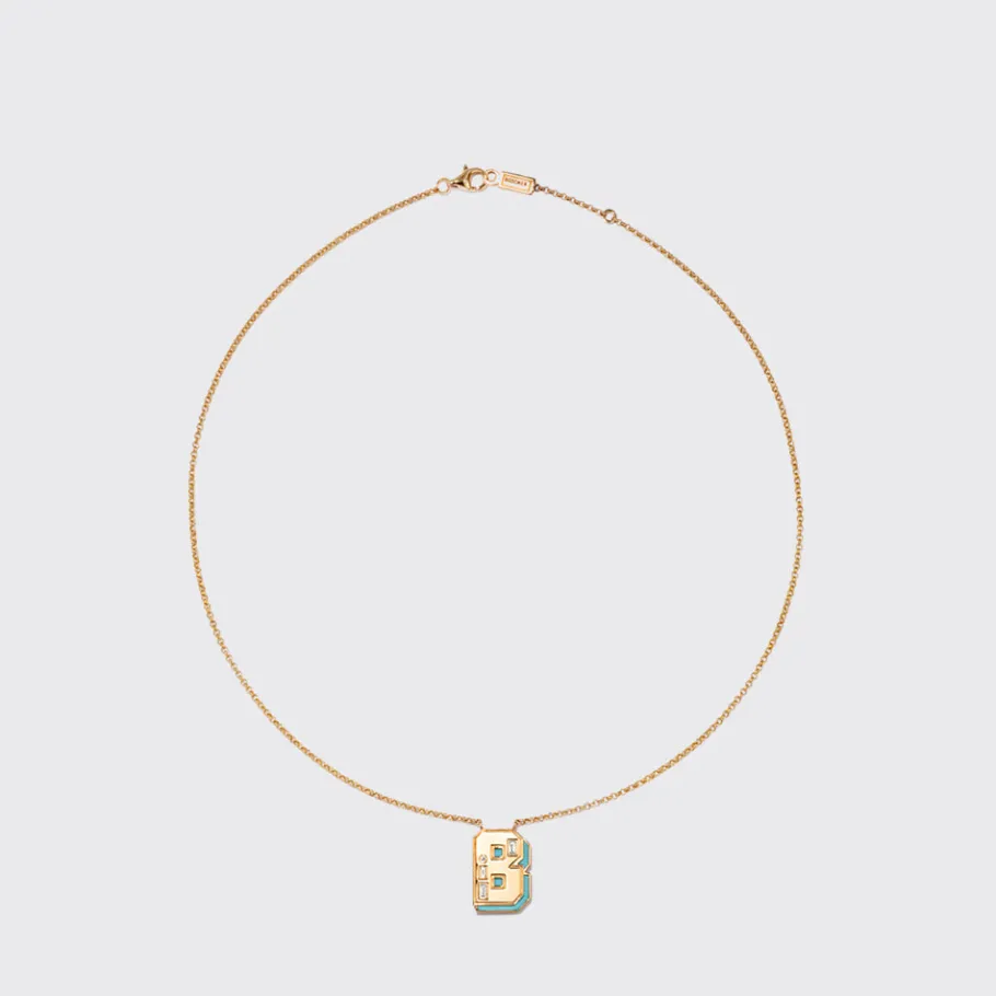 turquoise_yellow_gold_let_2.webp TURQUOISE YELLOW GOLD LETTER NECKLACE>Boochier New